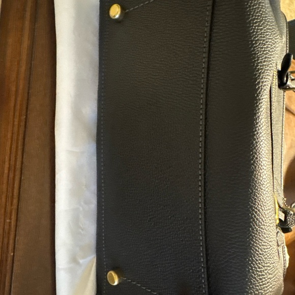 Coach Black Pebble Leather Taylor Tote Retail $325 CC395 Women’s Shoulder Purse - Picture 5 of 16